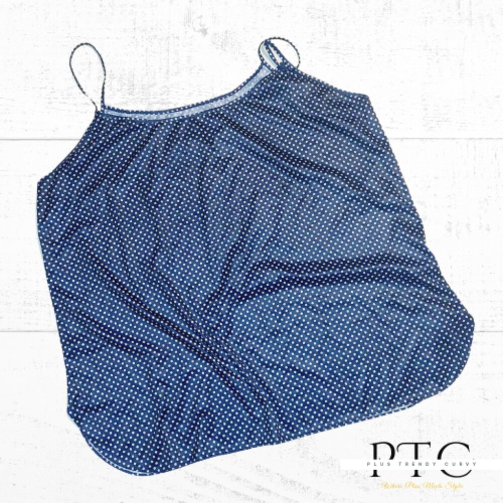 COPY - Petra Fashions Women's Tank Top Camisole Blue and White Polka Dot Size 4x